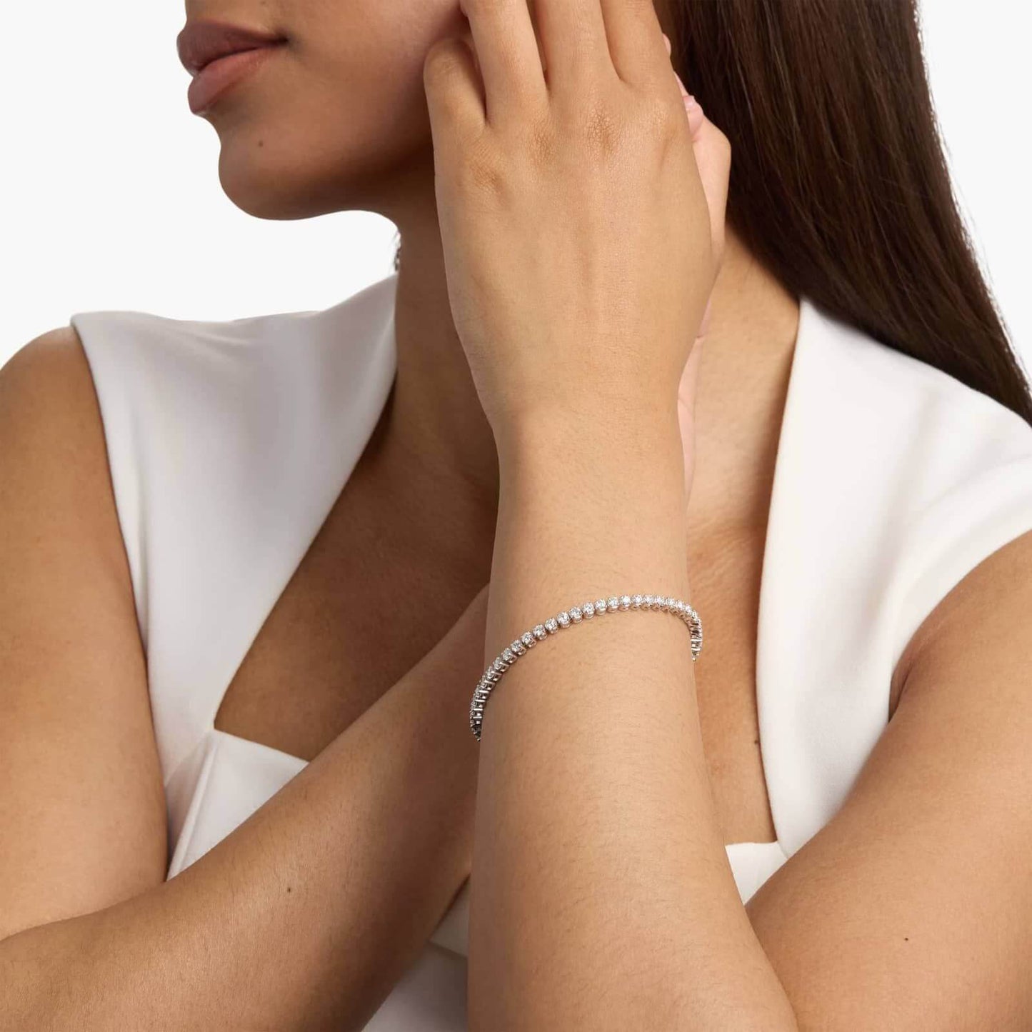 4.0 ct Toplam Su Yolu Pırlanta Bileklik EF VVS VS