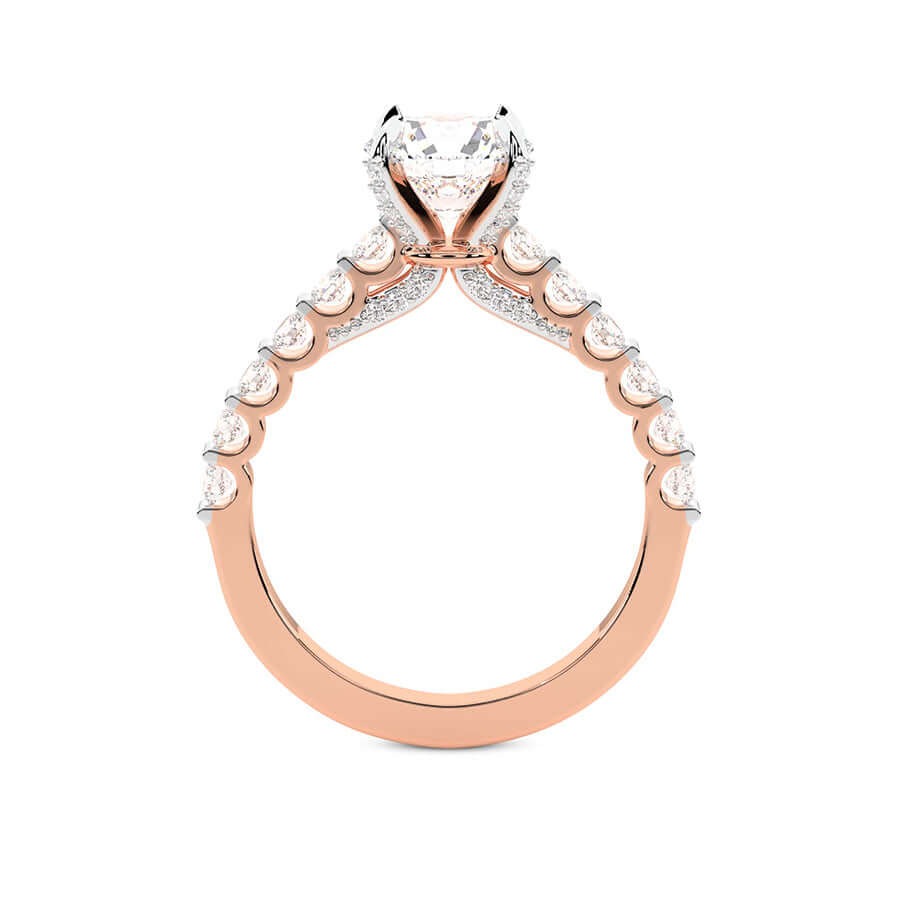 Rose-Gold Katedral Pırlanta Tektaş Yüzük