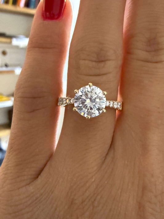 5.00 Ct F Renk VS2 Berraklık Süzme Taşlı İtalyan Kol Pırlanta Yüzük