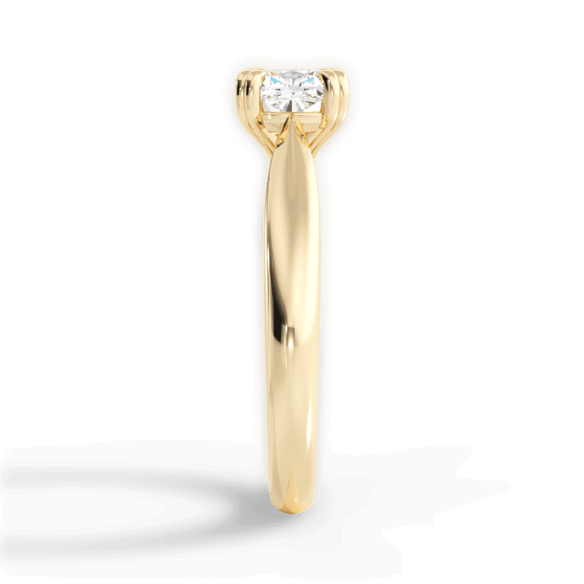 1.40 Ct E Renk VS1 Berraklık Çift Tırnak Sarı Altın Cushion Pırlanta Yüzük