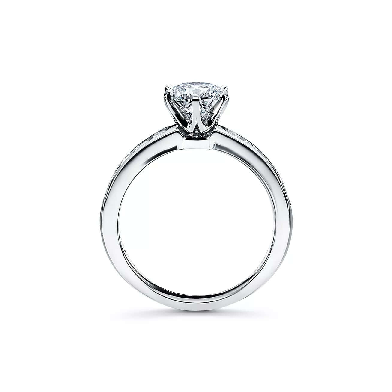 1.01 Ct D Renk 3Ex Hearts&Arrows - Tiffany Model Kanal Mıhlama Sertifikalı Pırlanta Yüzük