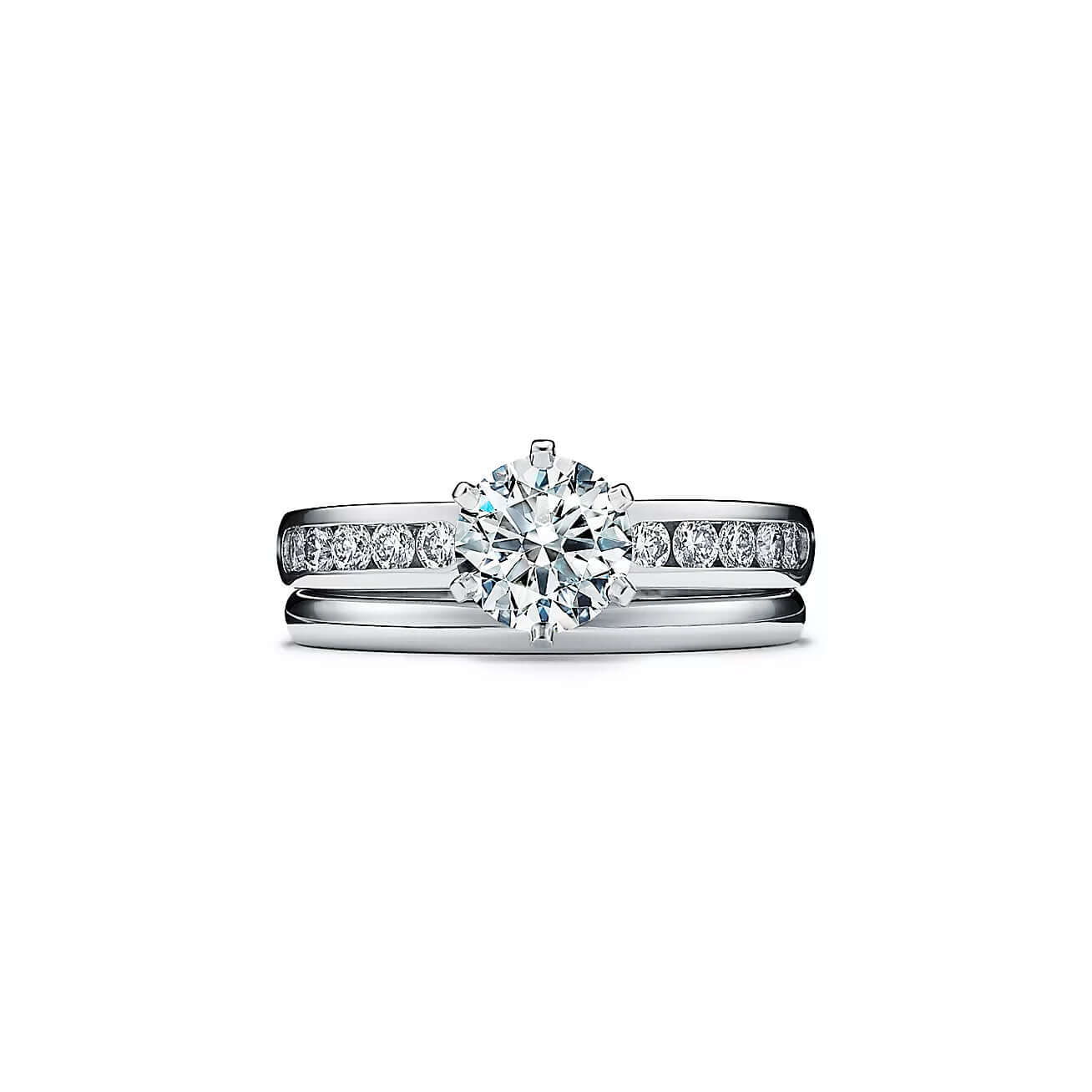 1.01 Ct D Renk 3Ex Hearts&Arrows - Tiffany Model Kanal Mıhlama Sertifikalı Pırlanta Yüzük