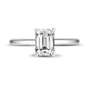 1.00 Ct D Renk VVS2 Berraklık Beyaz Altın Emerald Pırlanta Yüzük media 2