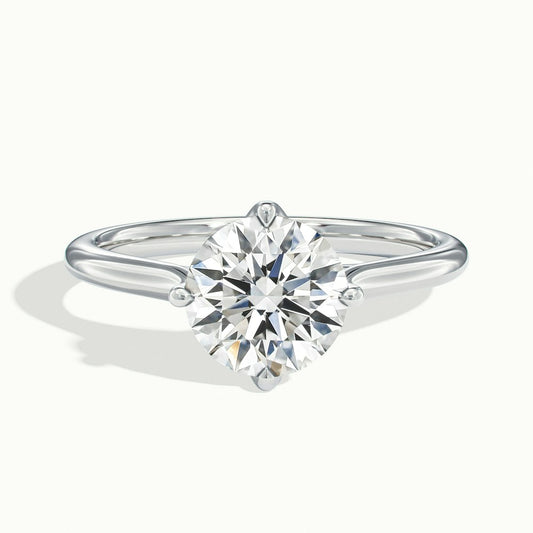 Round King Crown Diamond Engagement Ring