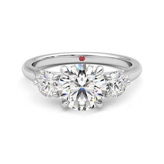 Round Diamond Engagement Ring with Side Stones