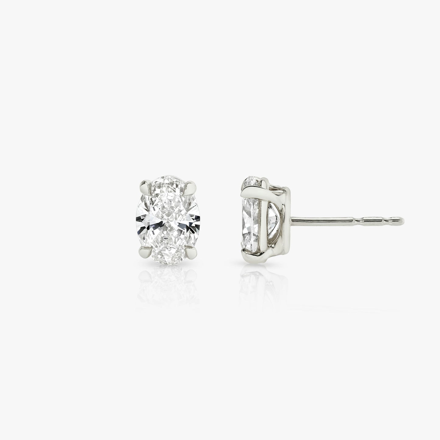 Oval Diamond Solitaire Earring