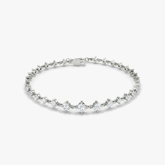 Round Row Diamond Stone Waterway Bracelet