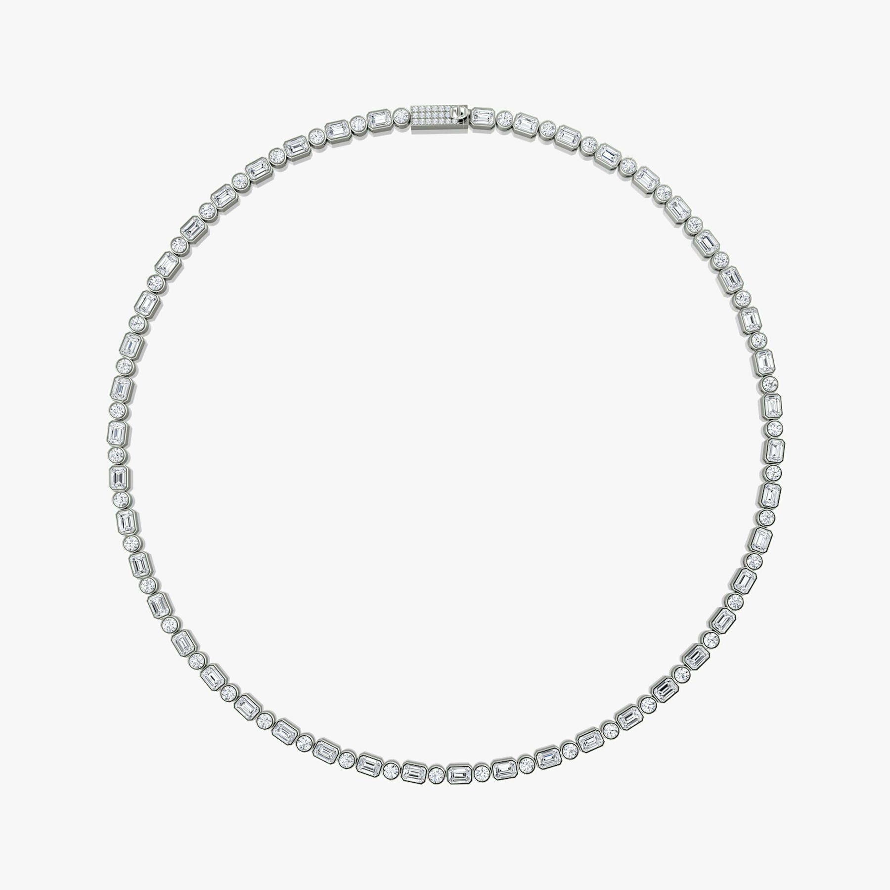 Emerald ve Yuvarlak Kesim Pırlanta Taşlı Bezel Suyolu Pırlanta Kolye