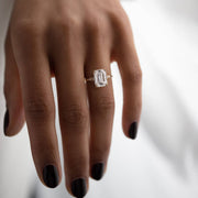 2.50 Ct D Renk VVS2 Berraklık Sarı Altın Emerald Pırlanta Yüzük media 1