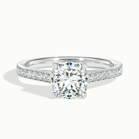 Cushion Arm Stone Diamond Engagement Ring