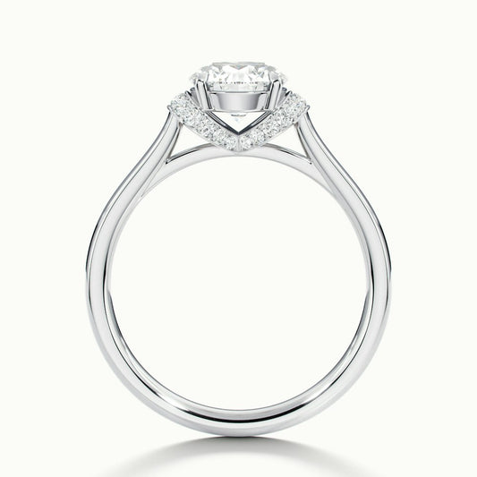 Round Side Stone Diamond Engagement Ring