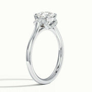 Yuvarlak Yanları Taşlı Pırlanta Nişan Yüzüğü media 3