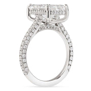 5.00 Ct E Renk VVS2 Berraklık Hidden Halo Kolları Taşlı Emerald Pırlanta Yüzük media 5