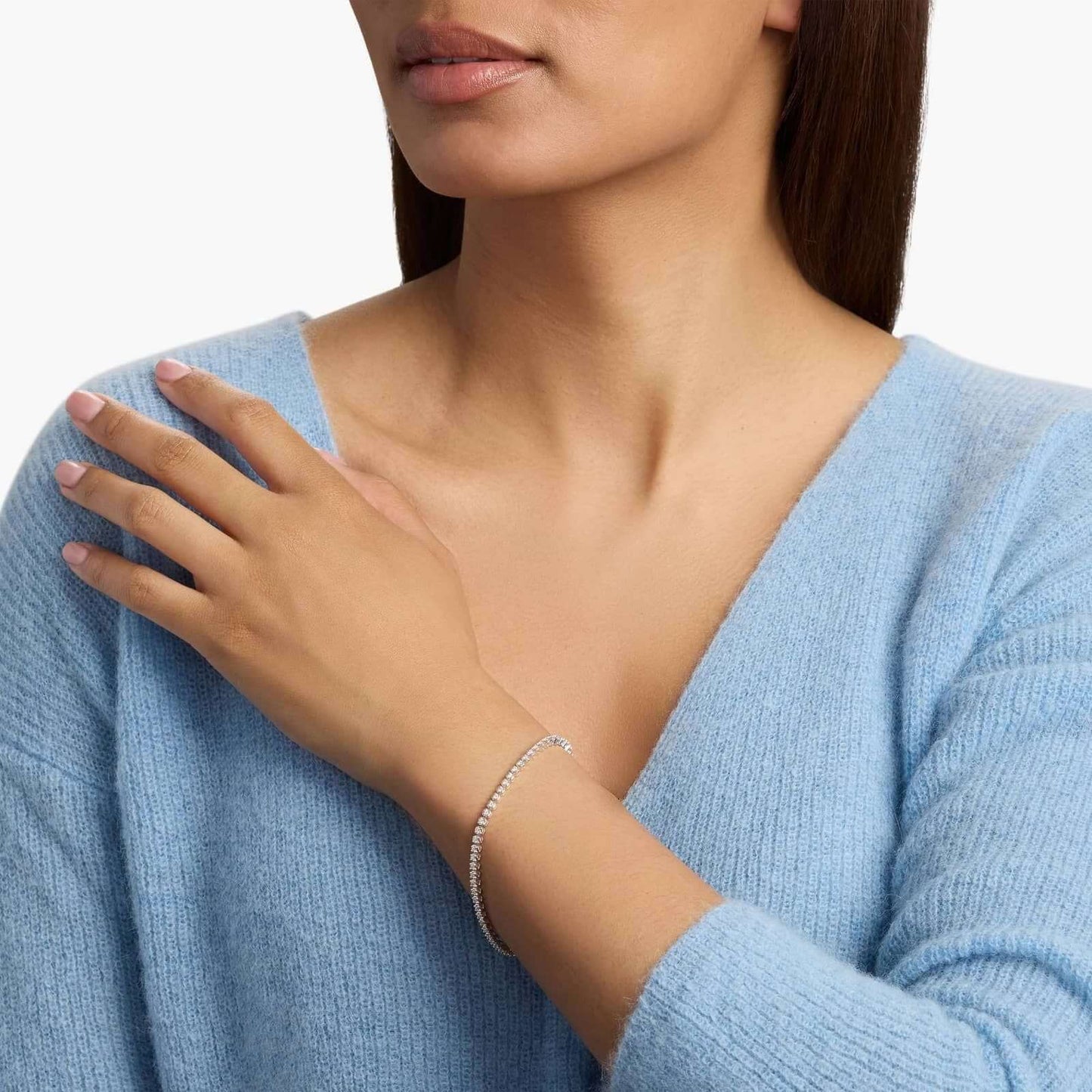 1.0 ct Toplam Su Yolu Pırlanta Bileklik EF VVS VS