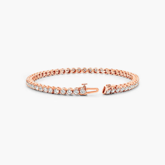 Rose Gold Round Diamond Waterway Bracelet