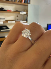 1.70 Ct D Renk VS2 Berraklık İtalyan Kol Tektaş Pırlanta Yüzük - 6 Tırnaklı media 4