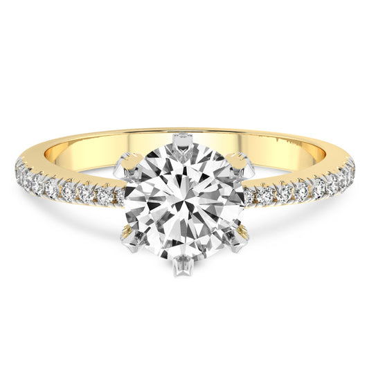 Yellow Gold Hidden Halo Diamond Solitaire Engagement Ring