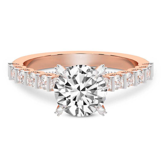 Rose-Gold Cathedral Diamond Solitaire Ring