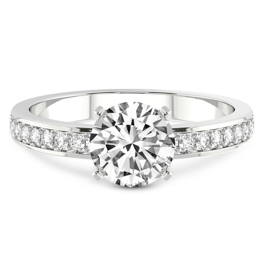 White Gold Eternity Diamond Solitaire Engagement Ring