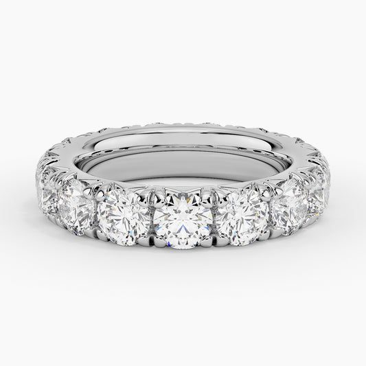 French Pave Round Diamond Eternity Ring