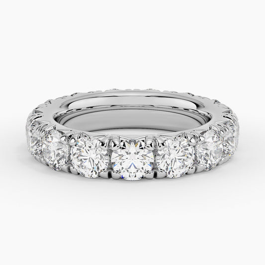 French Pave 4.50 ctw. Round Diamond Eternity Ring