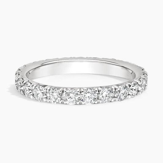 French Pave Round Diamond Eternity Ring