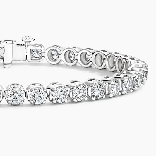 Round Diamond Stone Bezel Waterway Bracelet