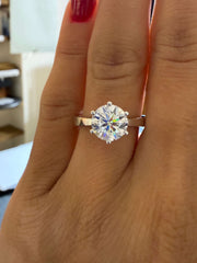 1.70 Ct D Renk VS2 Berraklık İtalyan Kol Tektaş Pırlanta Yüzük - 6 Tırnaklı media 1