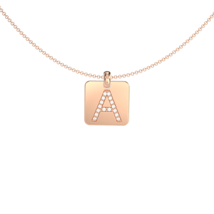 Diamond Stone Letter A Necklace