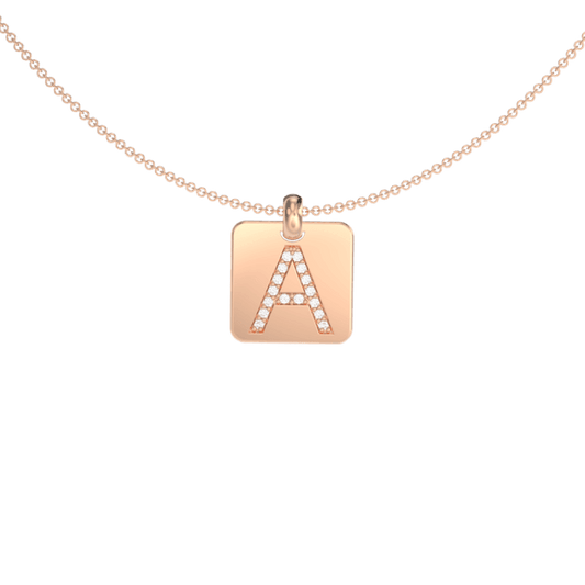 Diamond Stone Letter A Necklace