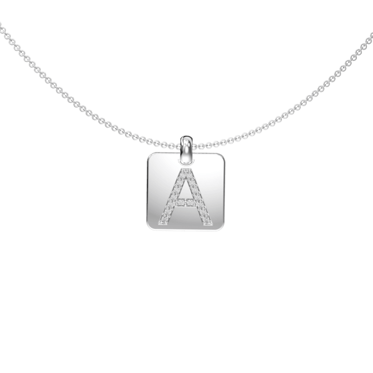 Diamond Stone Letter A Necklace