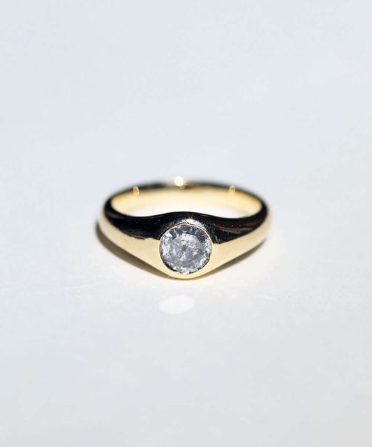 El İşi Unisex Signet Yüzük - 1.00 ct Pırlanta Taş
