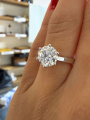 1.70 Ct D Renk VS2 Berraklık İtalyan Kol Tektaş Pırlanta Yüzük - 6 Tırnaklı media 6