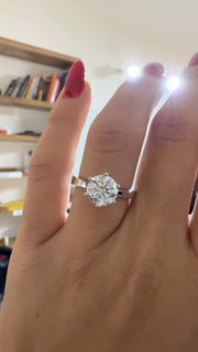 1.70 Ct D Renk VS2 Berraklık İtalyan Kol Tektaş Pırlanta Yüzük - 6 Tırnaklı media 9