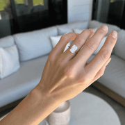 5.00 Ct E Renk VS1 Berraklık Sarı Altın Radiant Pırlanta Yüzük media 1