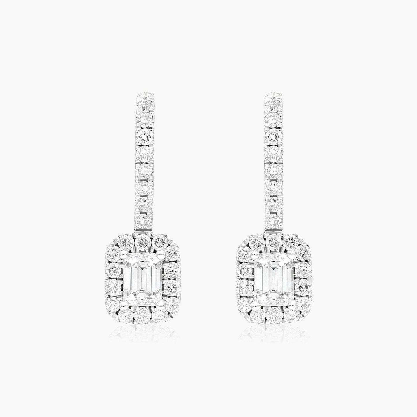 Diamond Halo Dangle Earrings