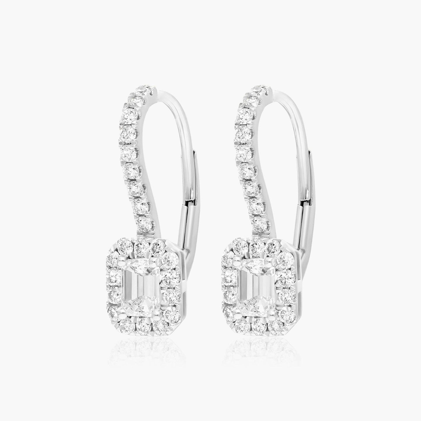 Diamond Halo Dangle Earrings