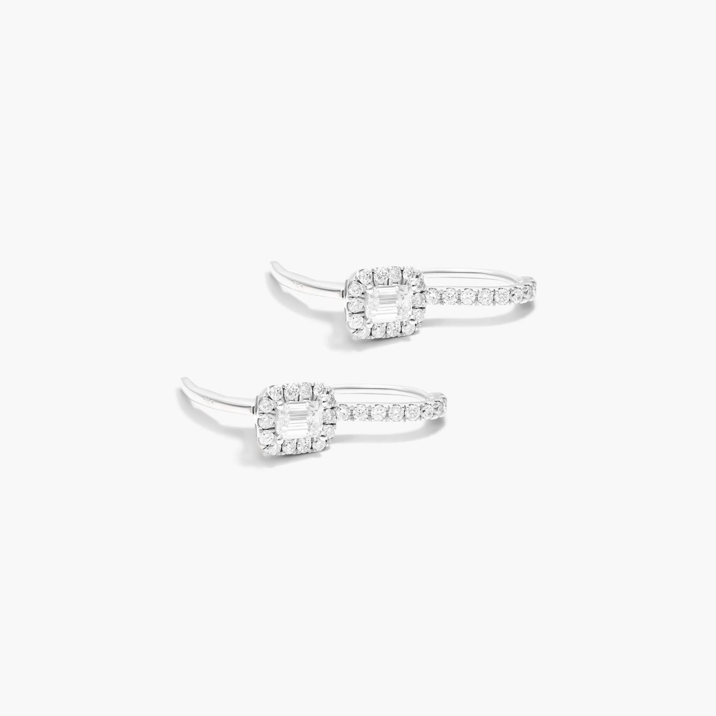 Diamond Halo Dangle Earrings