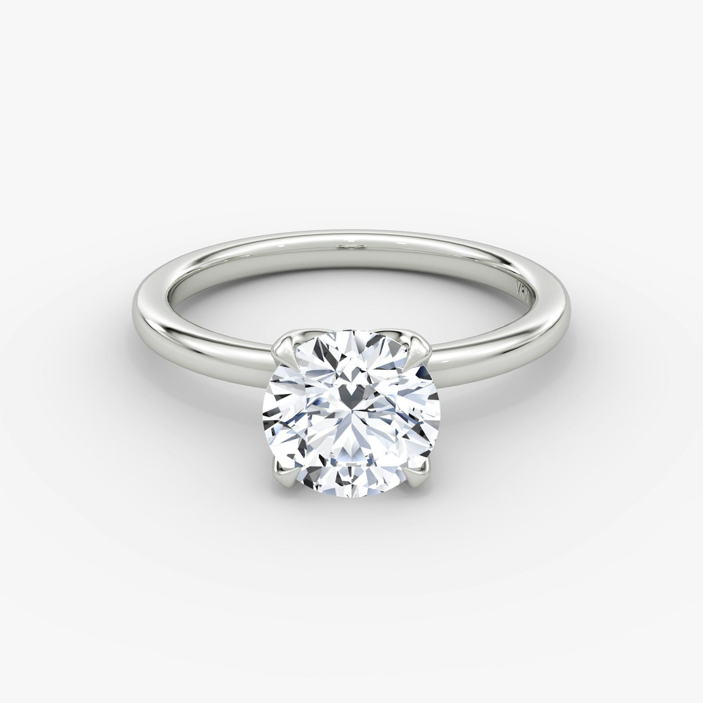 Flower Shaped Round Diamond Solitaire Ring