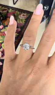 1.50 Ct F Renk SI1 Berraklık Ex Kesim Pırlanta Tiffany Yüzük media 4