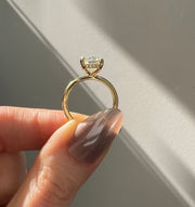 1.51 Ct D Renk VS1 Berraklık Hidden Halo Sarı Altın Radiant Pırlanta Yüzük media 2