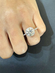 2.50 Ct Orta Pırlanta E Renk VS2 Berraklık - Yuvarlak Taşlı Halo Pırlanta Yüzük media 5