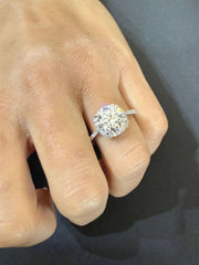 2.50 Ct Orta Pırlanta E Renk VS2 Berraklık - Yuvarlak Taşlı Halo Pırlanta Yüzük media 7