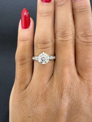 2.30 Ct E Renk VS2 Berraklık Tiffany Kanal Mıhlama Model Pırlanta Yüzük media 1