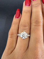 2.30 Ct E Renk VS2 Berraklık Tiffany Kanal Mıhlama Model Pırlanta Yüzük media 6