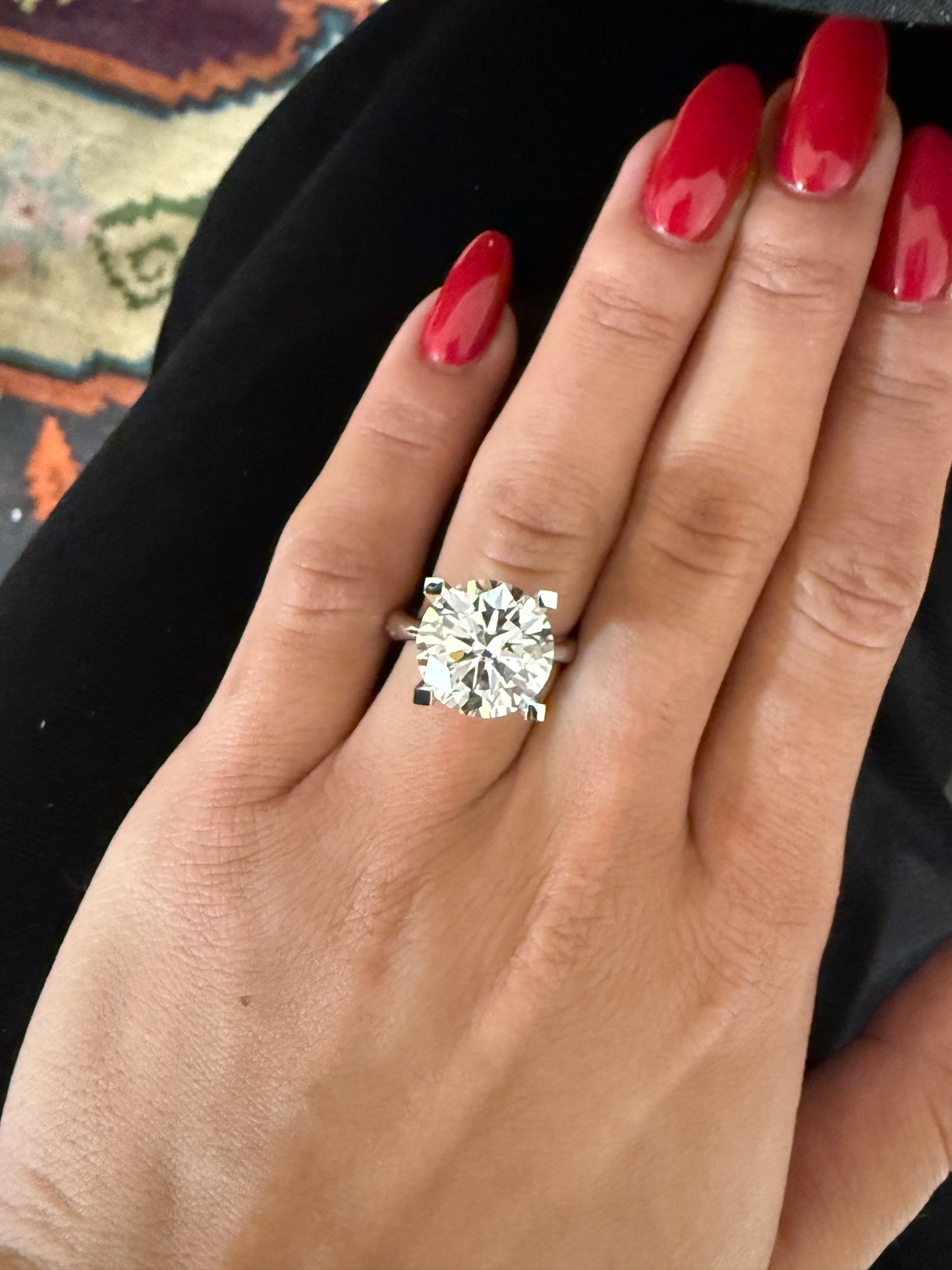 7.00 Ct Valentino Montür Şahane Tektaş Pırlanta Yüzük - E Renk