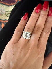 7.00 Ct Valentino Montür Şahane Tektaş Pırlanta Yüzük - E Renk media 6