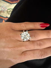 7.00 Ct Valentino Montür Şahane Tektaş Pırlanta Yüzük - E Renk media 4