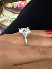 7.00 Ct Valentino Montür Şahane Tektaş Pırlanta Yüzük - E Renk media 5