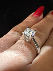 1.00 Ct D Renk VVS2 Berraklık Asansörlü Montür Tektaş Pırlanta Yüzük media 3